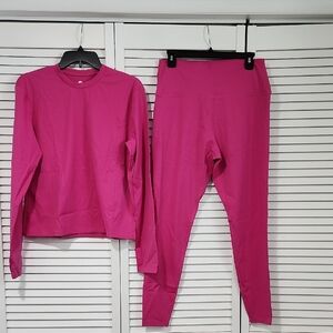Uncia Active Women's Hot Pink Active Wear Athletic Workout Set. XXL.